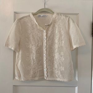 Zara embroider top M/L